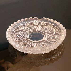 Italian Crystal Sawtooth Ashtray- Set of 3
